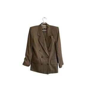 Stirling Cooper NY London Beige Herringbone Double Breasted Work Professional
